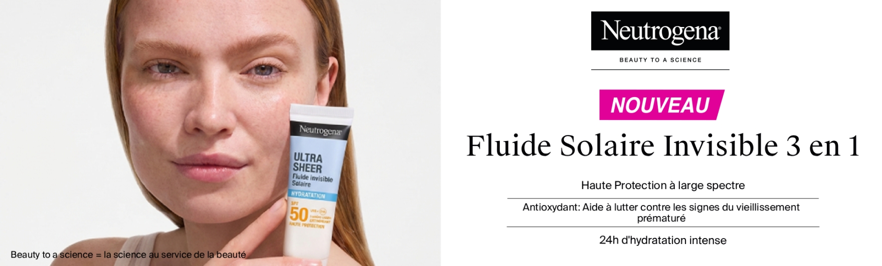 Nouveau fluide solaire invisible 3 en 1 Neutrogena