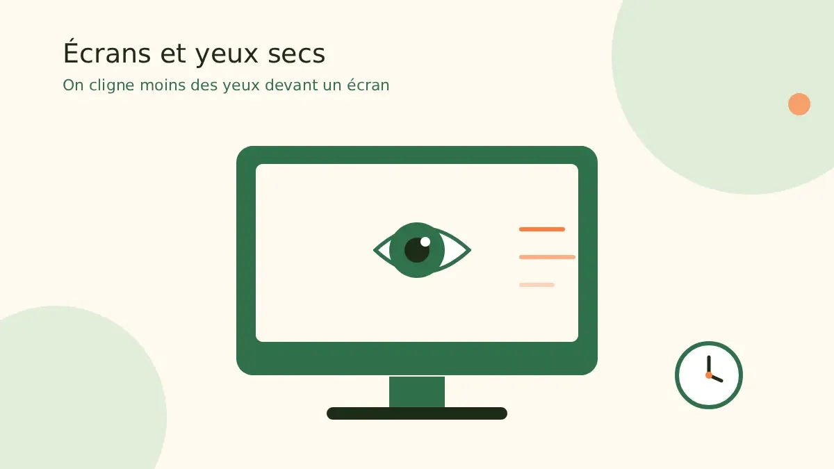 Infographie de l'impact des yeux secs devant les écrans