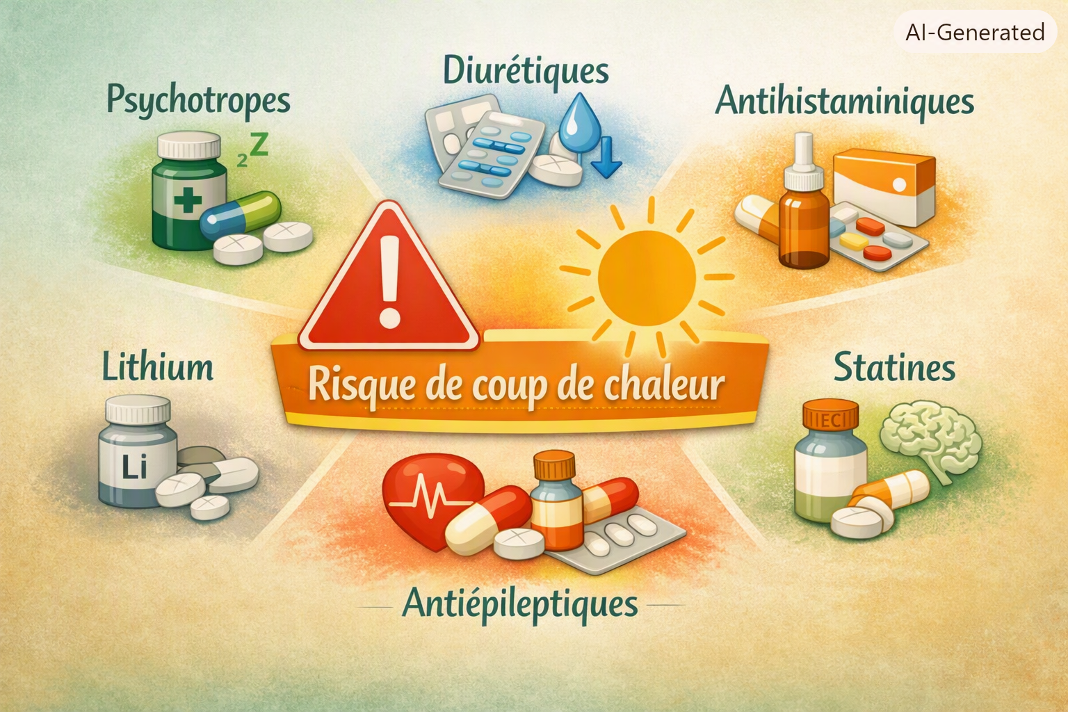Infographie comparant les soins par froid et par chaleur pour soulager crampes et douleurs, avec pictogrammes poche de glace, gel cryo, baume chauffant et patch thermique, ambiance pédagogique Pharmacie Veau