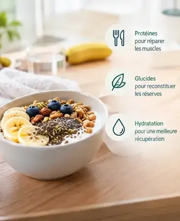 Bol avec des légumes; féculents, protéines