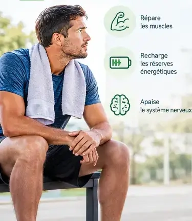 un homme sportif assis pour récupéré après une séance de sport